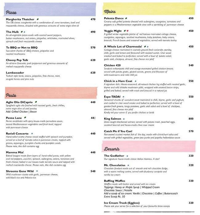 Menu at Olive Bistro, Gurugram, Shop 101