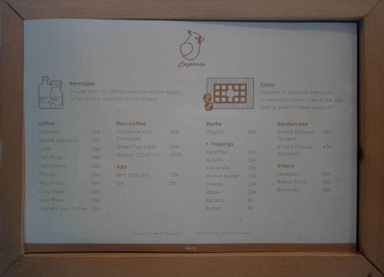 WoodPecker Coffee Menu, Menu untuk WoodPecker Coffee, Dharmawangsa