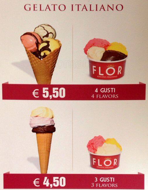 Menu de Flor Gelato