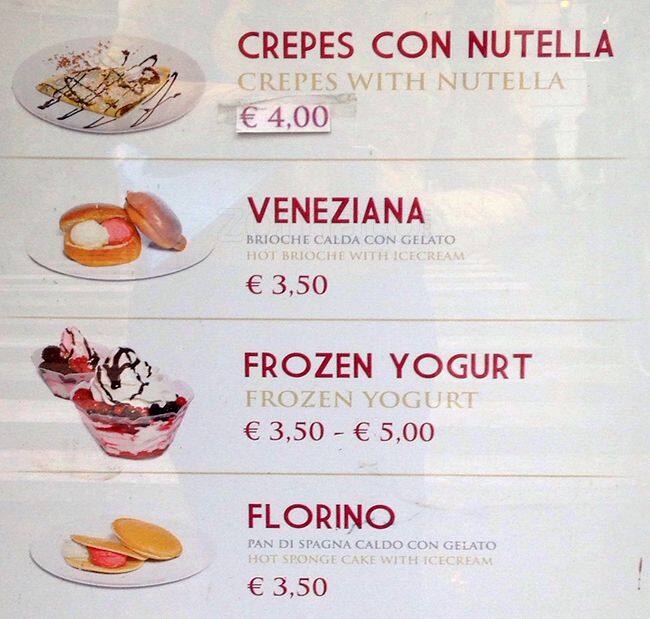 Menu de Flor Gelato