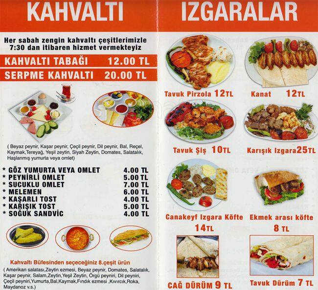 Canakeyf Et Lokantası &amp; Cağ Kebabı Menü Zomato Türkiye