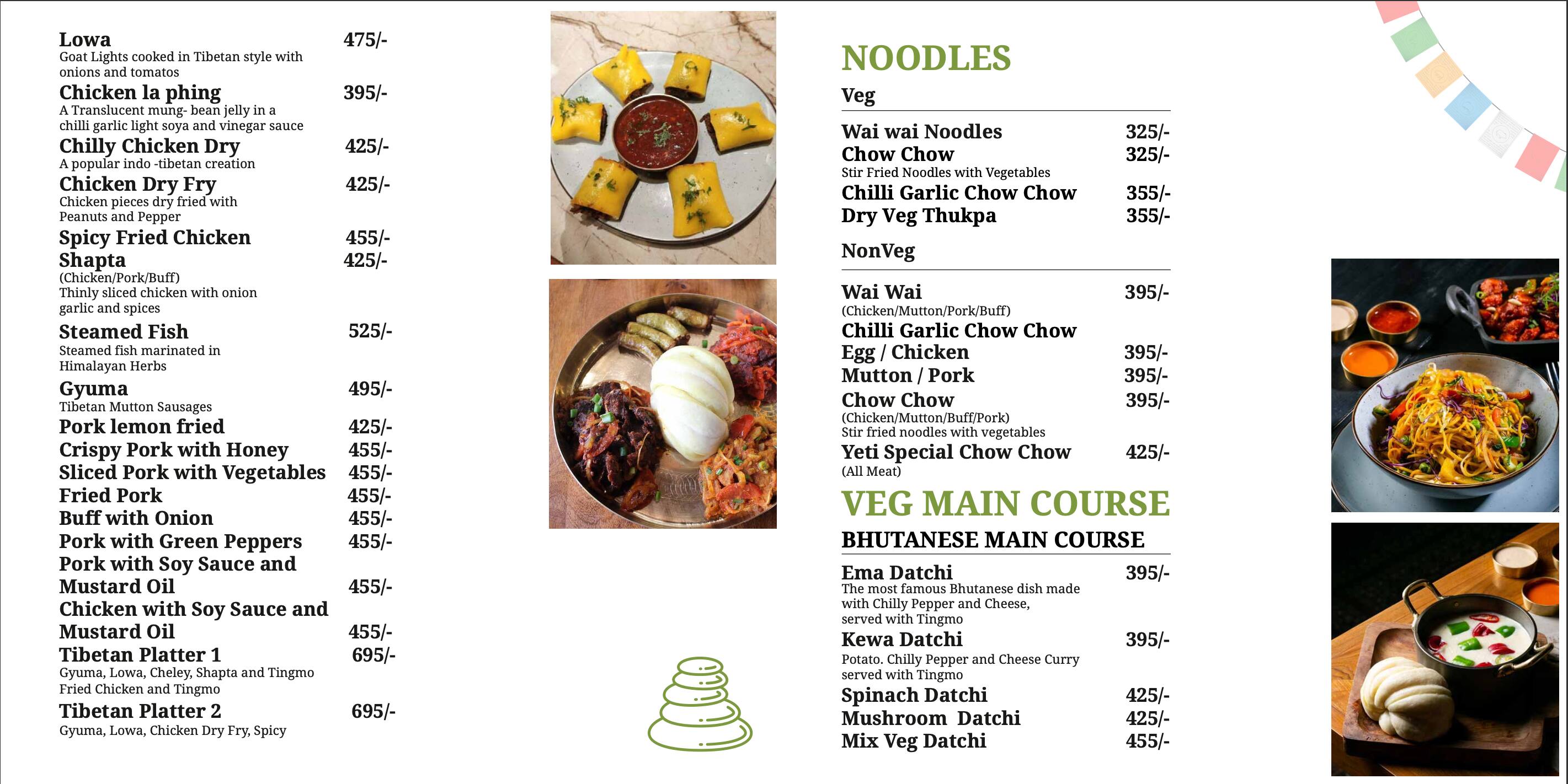 Yeti - The Himalayan Kitchen Menu, Menu for Yeti - The Himalayan Kitchen,  Cross Point Mall, Gurgaon, Delhi NCR