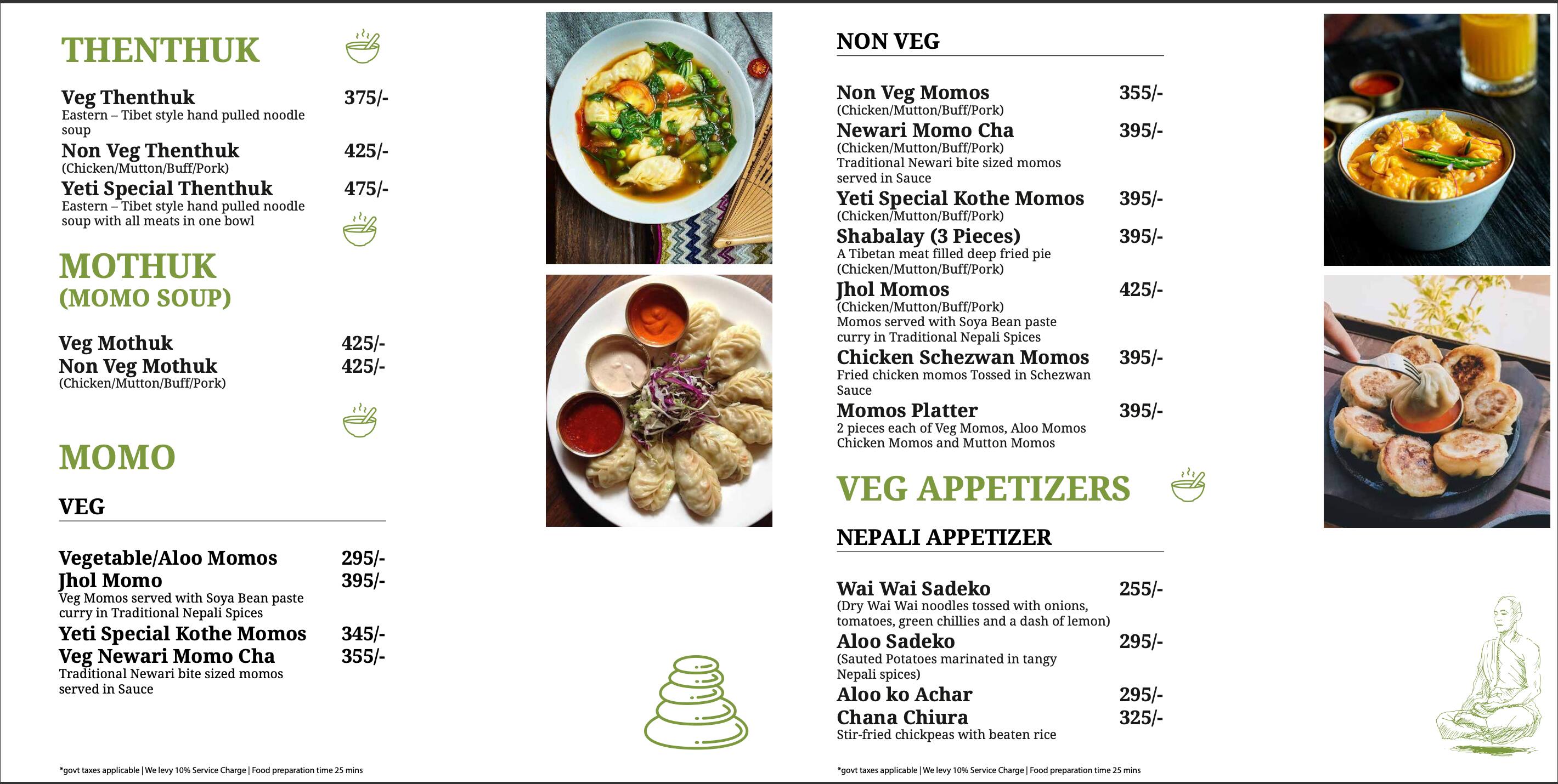 Menu of Yeti - The Himalayan Kitchen, Connaught Place (CP), Rajiv Chowk,  New Delhi, December 2023