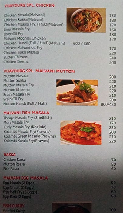 Sai Vijay Durg Restaurant menu