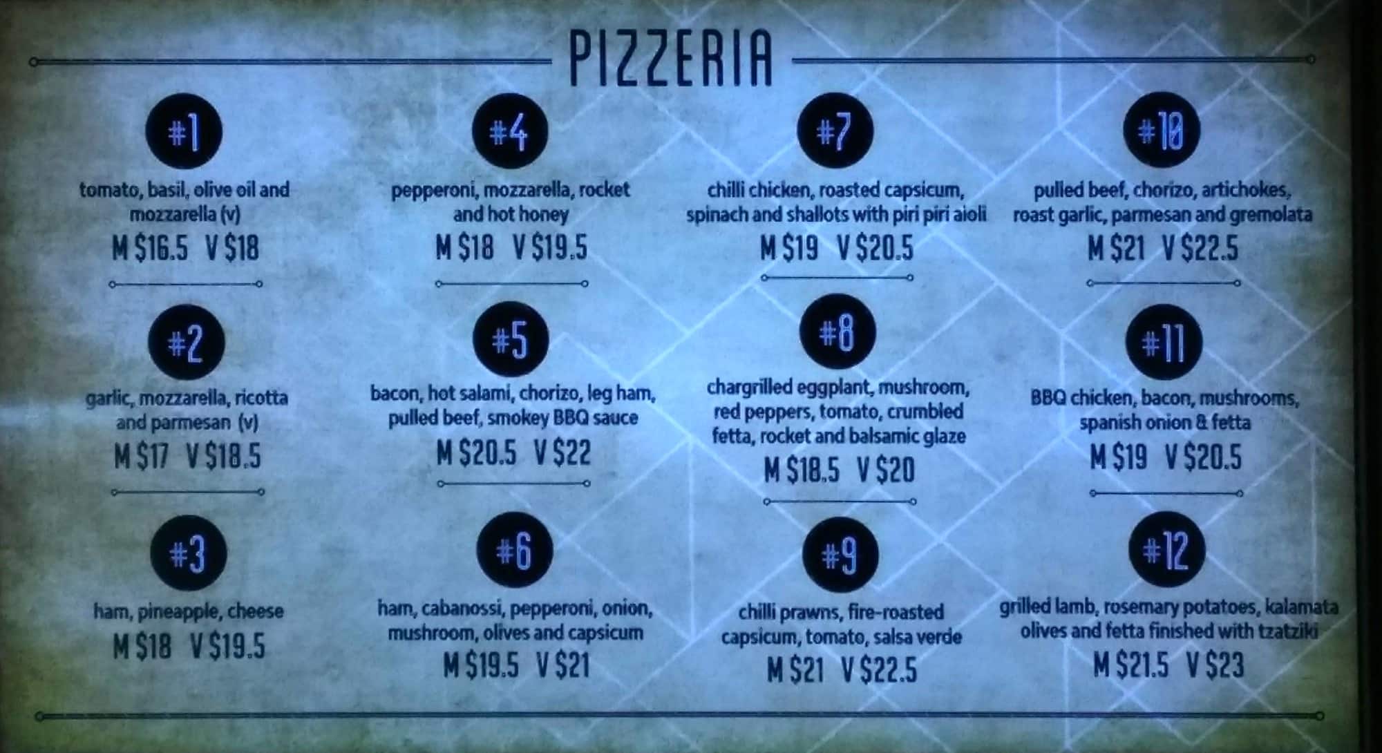 Menu at Pizza and Gelato Bar, Castle Hill
