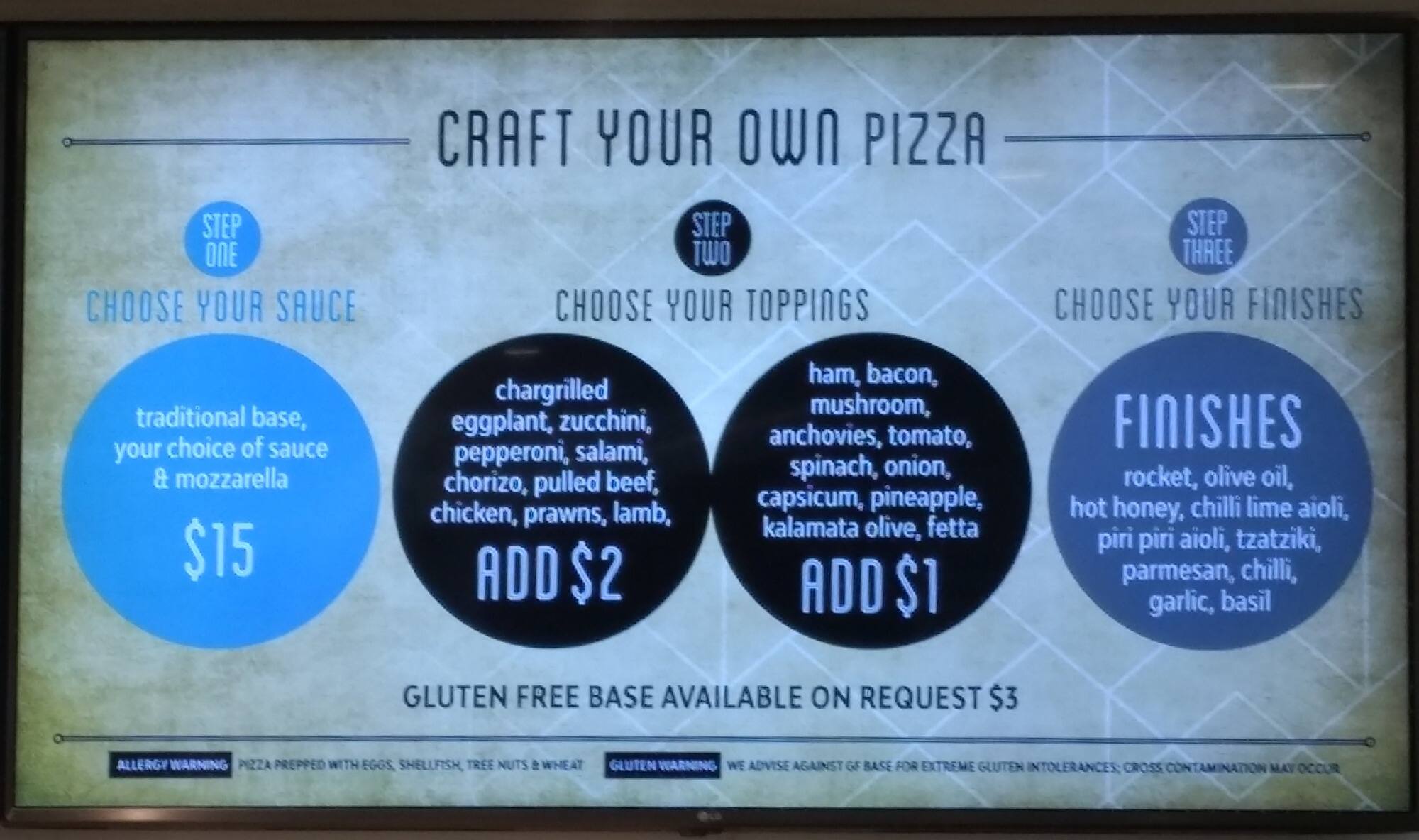 Menu at Pizza and Gelato Bar, Castle Hill