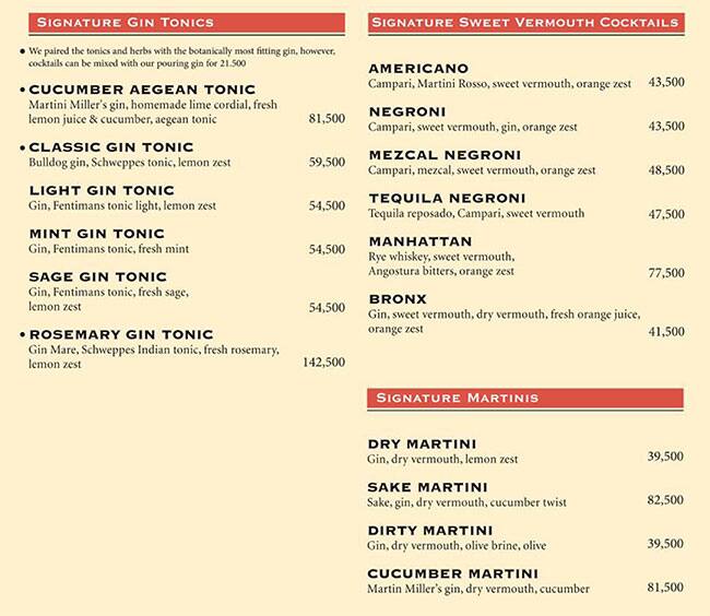 Pacifico menu