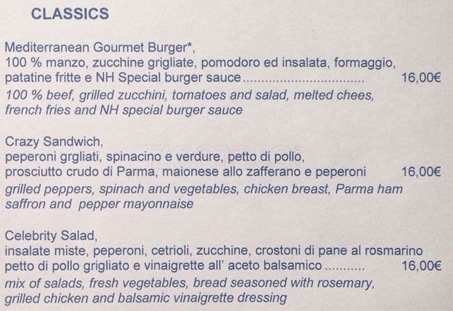 Menu di Concordia Restaurant 