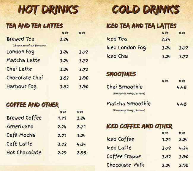 Pandora's Boox & Tea Menu - Urbanspoon/Zomato