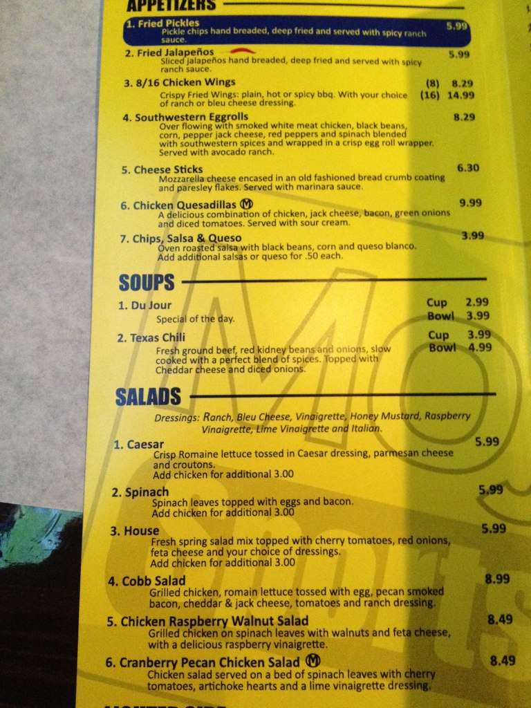 Mojo's menu, Menu restauracji Mojo's, Atascocita, Houston Urbanspoon