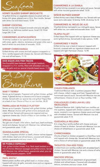 Mi Pueblo Menu Menu For Mi Pueblo Sardis Charlotte