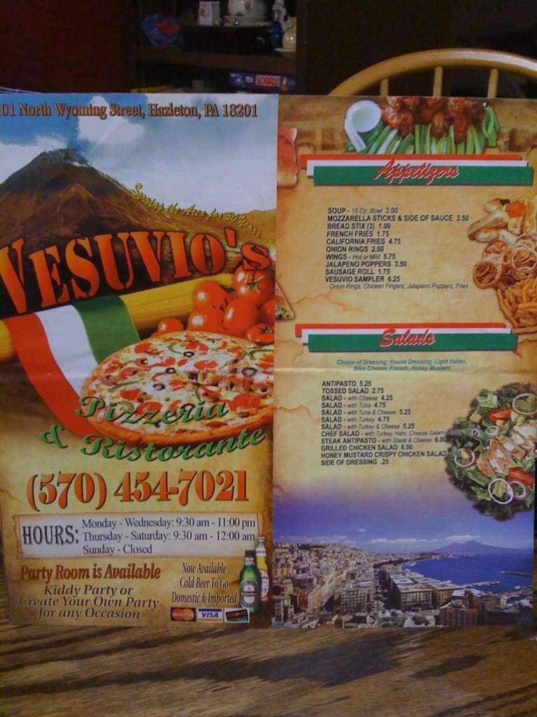 Vesuvio Restaurant & Pizzeria Menu - Urbanspoon/Zomato