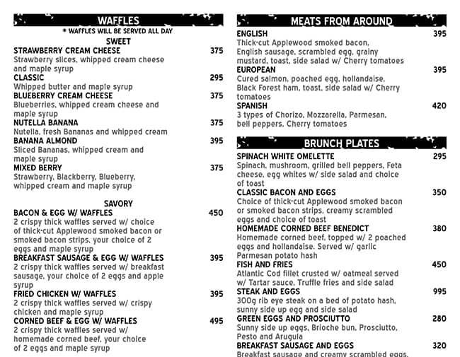 Menu at Single Origin cafe, Makati