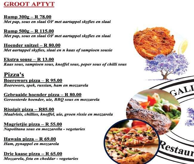 Menu at Magalieskruin Kombuis - Restaurant & Wedding Venue, Pretoria