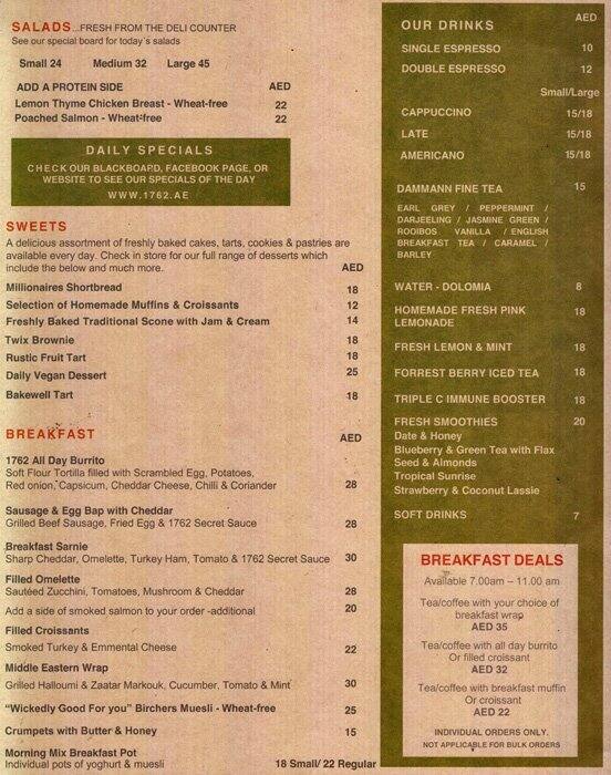 1762 The Gourmet Deli Co. Menu Zomato