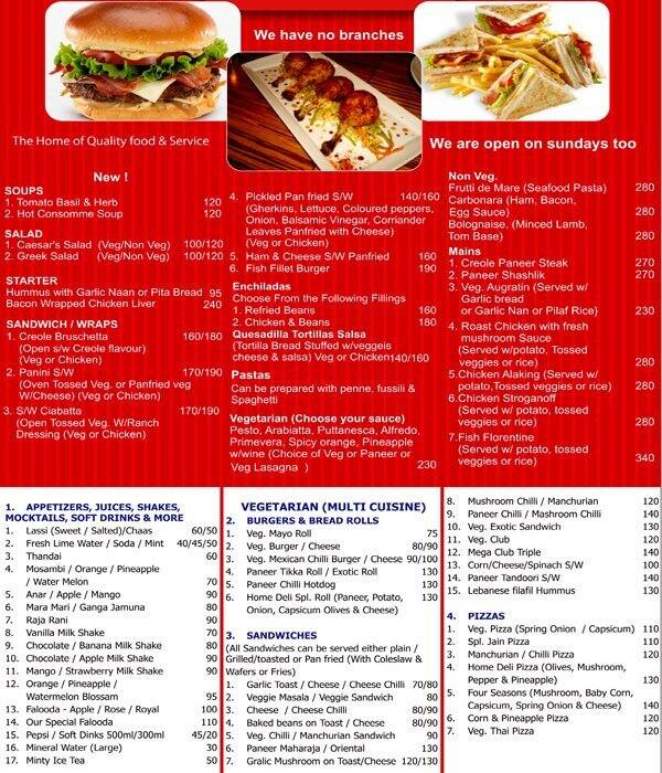 Home Deli Menu, Menu for Home Deli, Prabhadevi, Mumbai Zomato