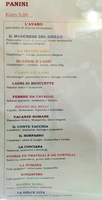 Menu di Aristocampo Piazza della Scala 