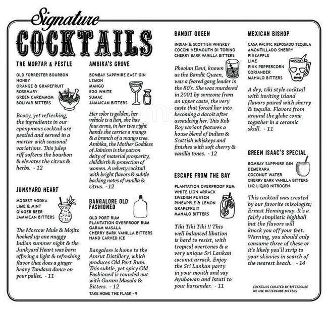 Mortar & Pestle Menu, Menu untuk Mortar & Pestle, San Mateo, San Mateo