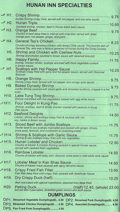 Hunan Inn Menu Houston , Menus for Hunan Inn Restaurant – SVWWW
