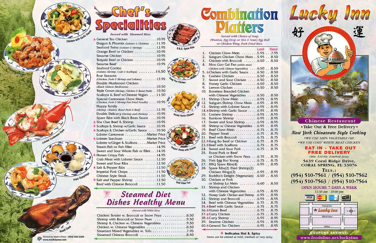 Lucky Inn Menu, Menu for Lucky Inn, Coral Springs, Miami Urbanspoon