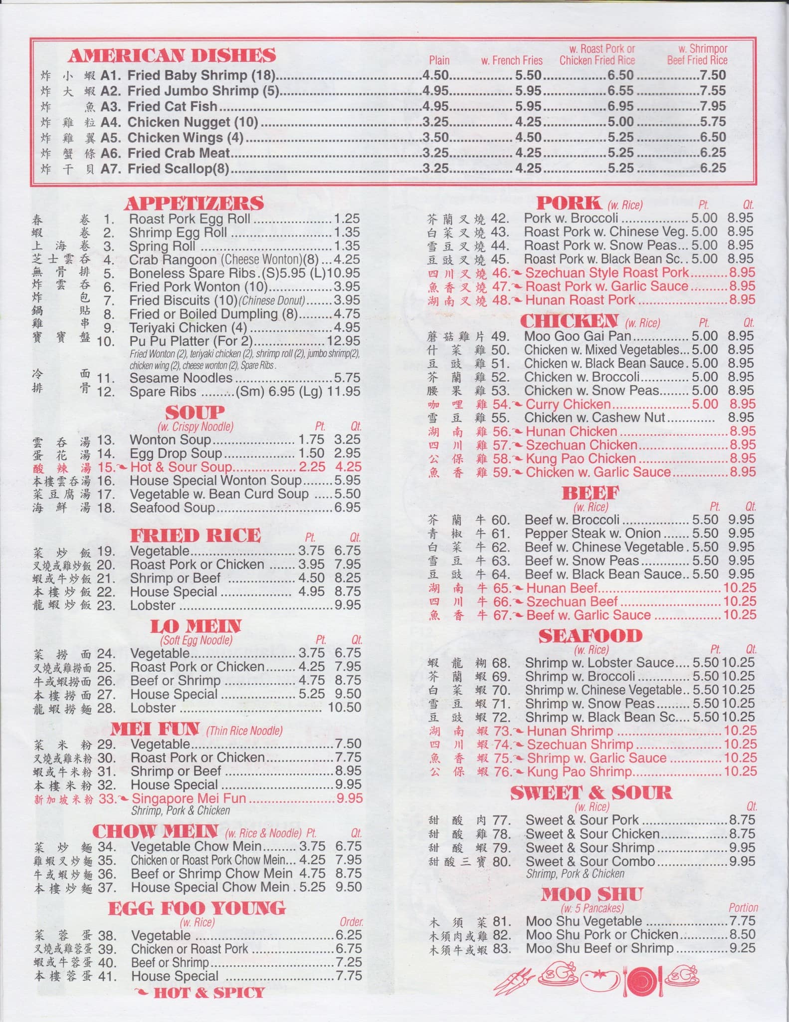 dragon city restaurant nutritional menu