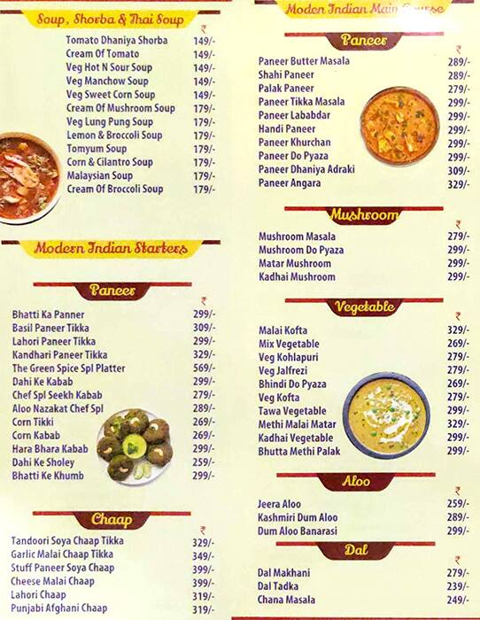 Menu at The Green Spice Multicuisine Restaurant & Cafe, Surat