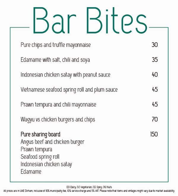 Pure Sky Lounge Hilton Dubai The Walk Menu Zomato