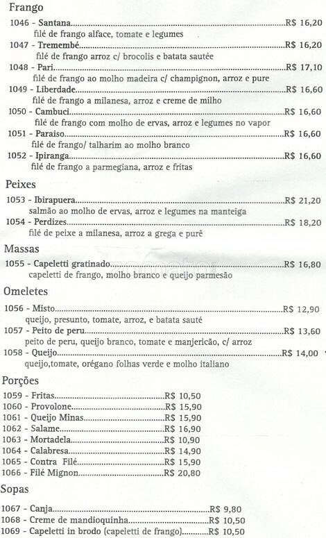 Padaria SK cardápio