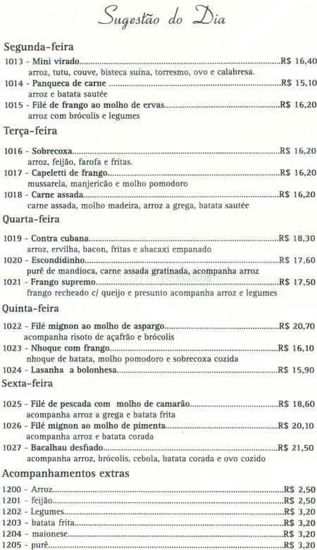 Padaria SK cardápio