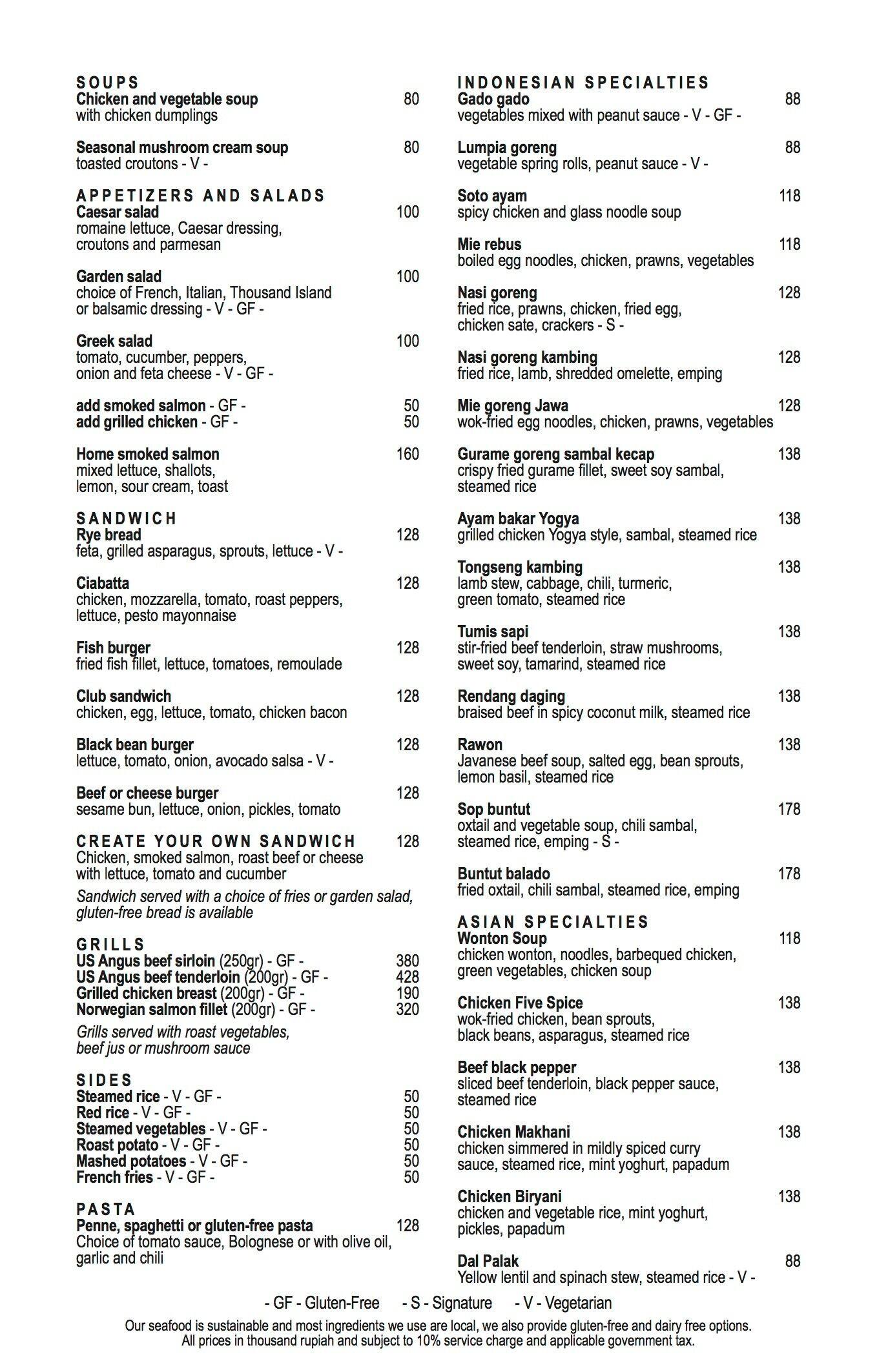 Grand Cafe Grand Hyatt Menu, Menu for Grand Cafe Grand Hyatt