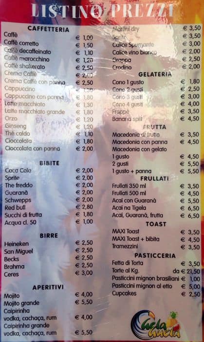 Menu di Gelaguela 