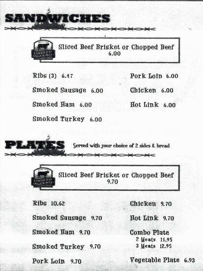 Menu At Sammy's Bar-B-Q, Dallas, Leonard St