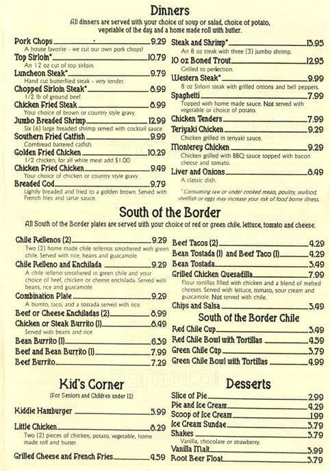 Menu at Apple Ridge Cafe, Wheat Ridge