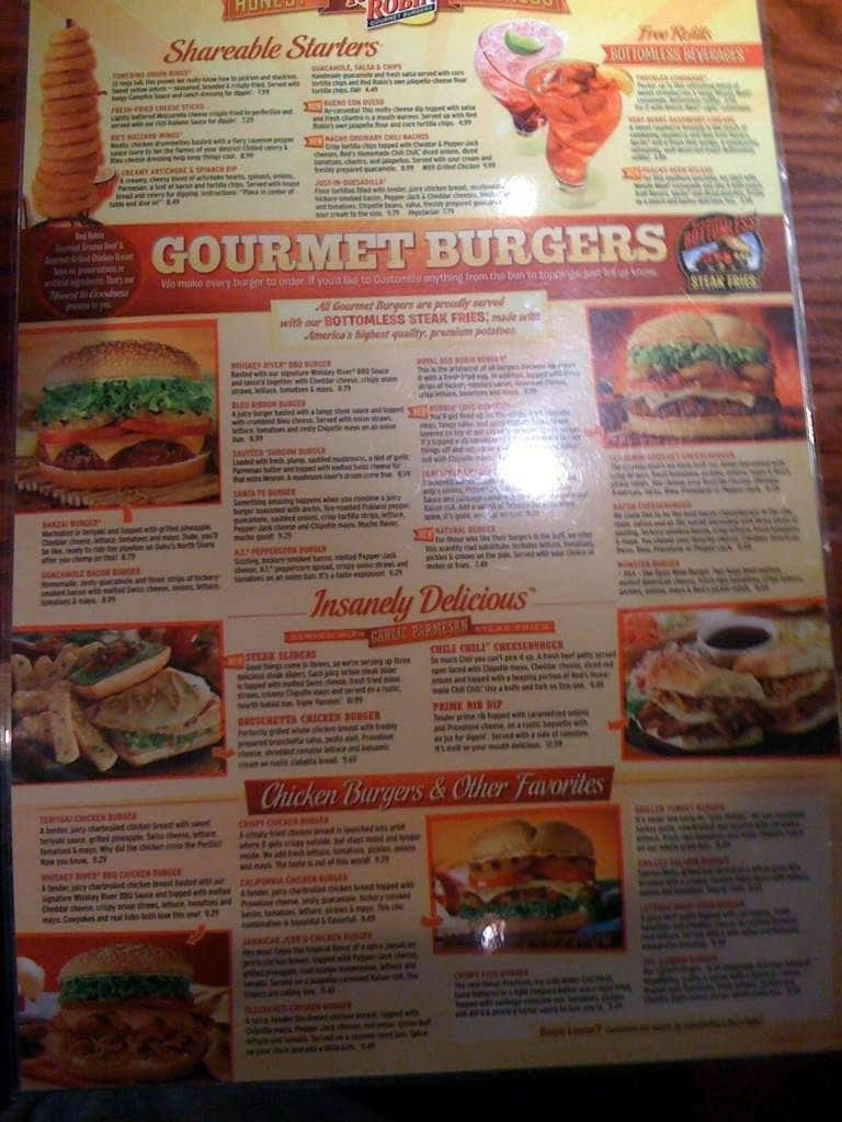 Red Robin Gourmet Burgers Menu Urbanspoon/Zomato