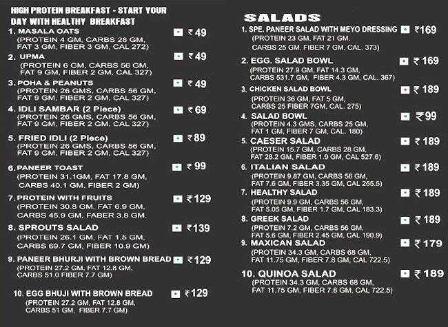 Menu at Health Mate Zero Fat, Jaipur