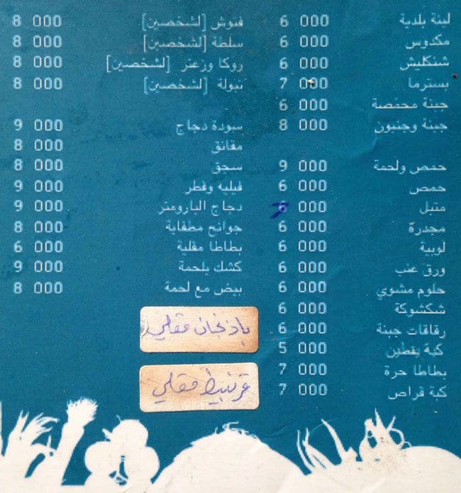 Barometre menu