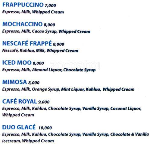 Cafe Mine menu