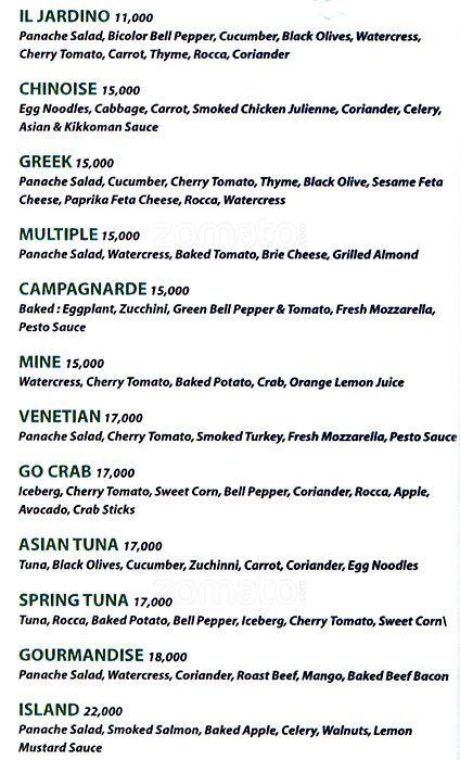 Cafe Mine menu