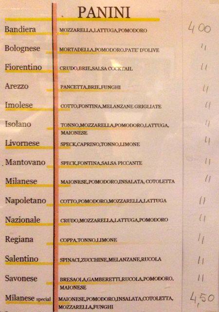 Menu di Caffe Ristretto 