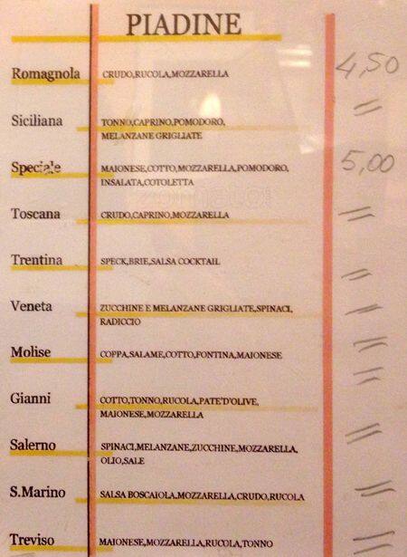 Menu di Caffe Ristretto 