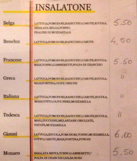 Menu di Caffe Ristretto 
