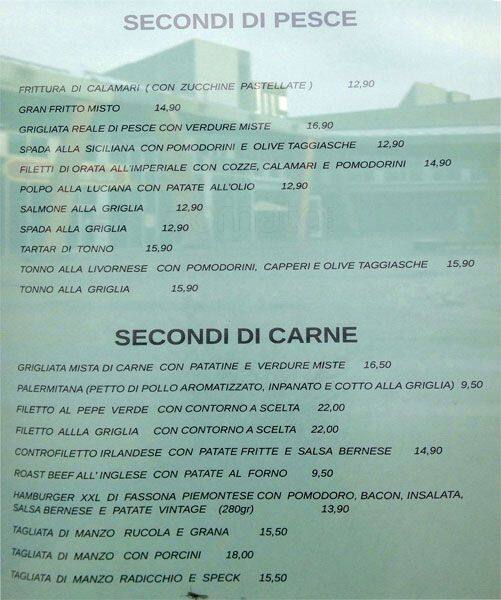 Menu di Tradizione Italiana 