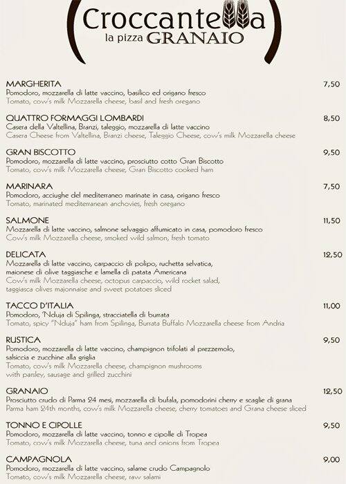 Menu di Granaio 