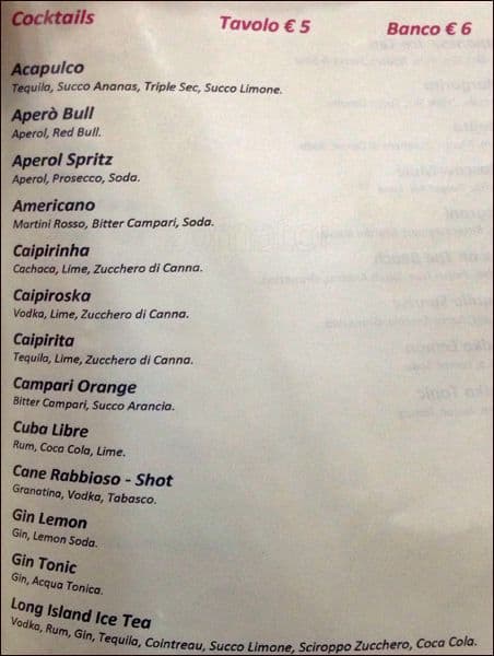 Menu di cibare 