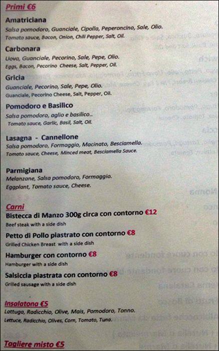 Menu di cibare 
