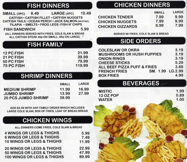 hook fish and chicken menu