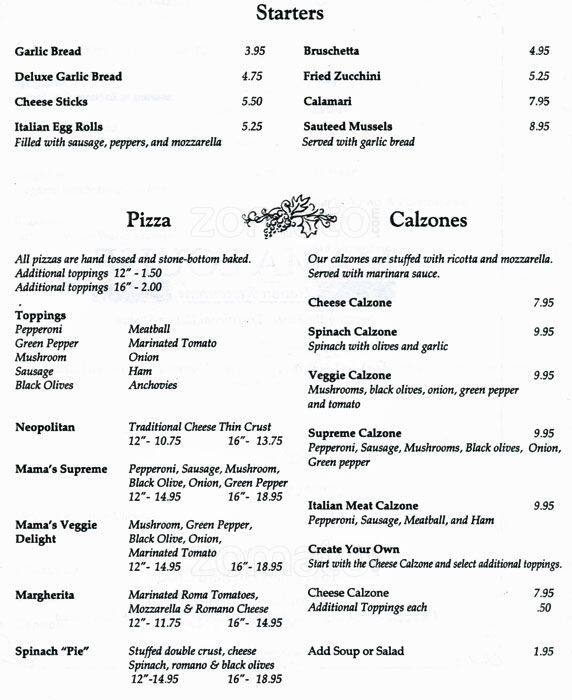 Menu at Mama Louise Italian Restaurant, Centennial, E Orchard Rd