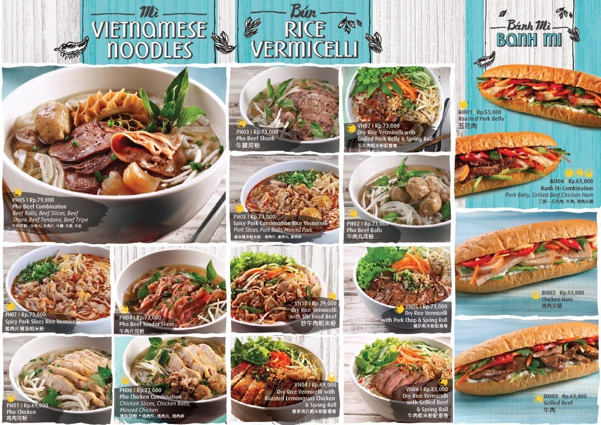 Pho Street Menu Menu For Pho Street Puri Indah Jakarta