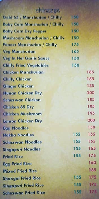 Tandoor Hut menu