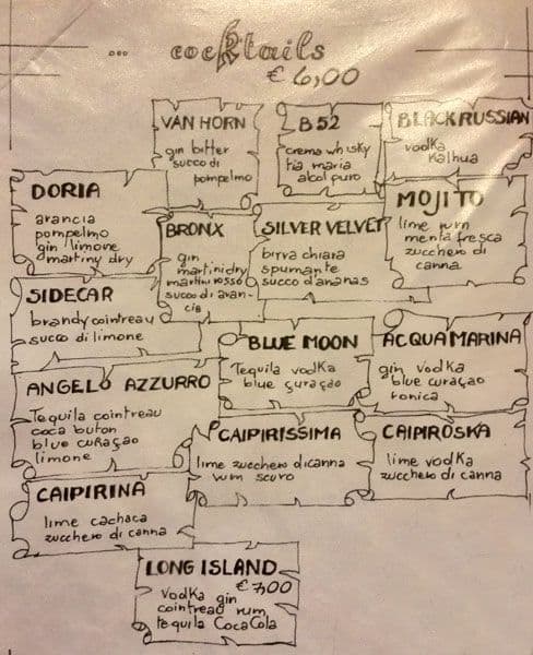 Menu di Tortuga 